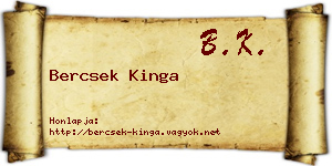 Bercsek Kinga névjegykártya